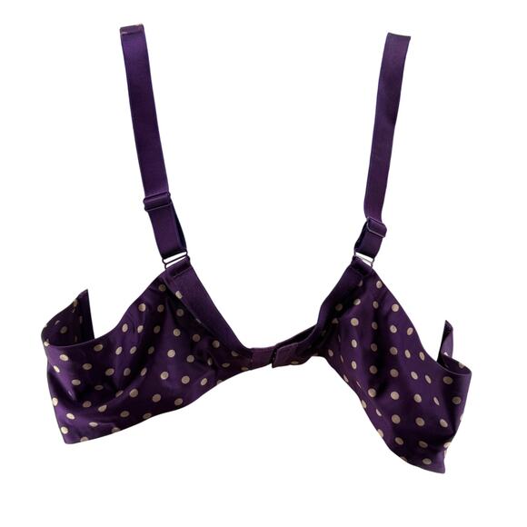 Soma Enhancing Shape Full Coverage Bra Satin Purple with Cream Polka Dot 38D - Picture 6 of 6